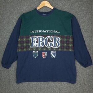 Vintage EBGB International womens 2X top 90s plaid color block dark academia